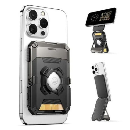 SUPCASE MagWallet Pro: Cartera Magnética con Soporte AirTag y Trípode | 5 Tarjetas y Protección RFID