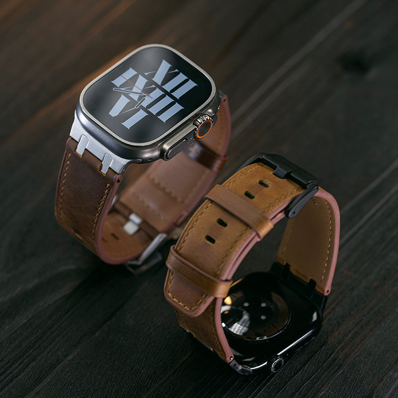 AP Leather Band: Lujo y Resistencia en Cuero Italiano para Apple Watch