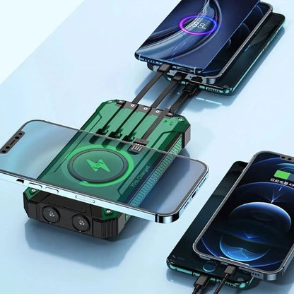 Power Sunbank: Cargador Solar 4 en 1 Inalámbrico de 50000mAh