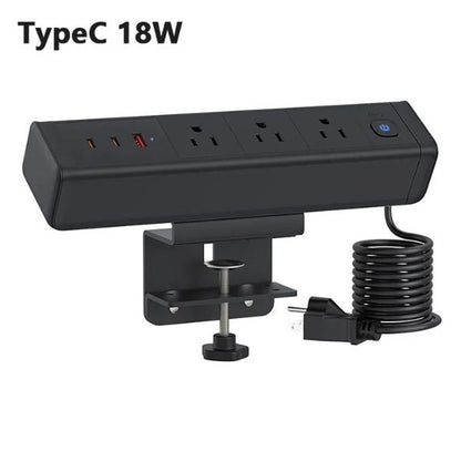 PowerClamp™ USB-C PD 65W: Toma de Corriente Múltiple para Escritorio