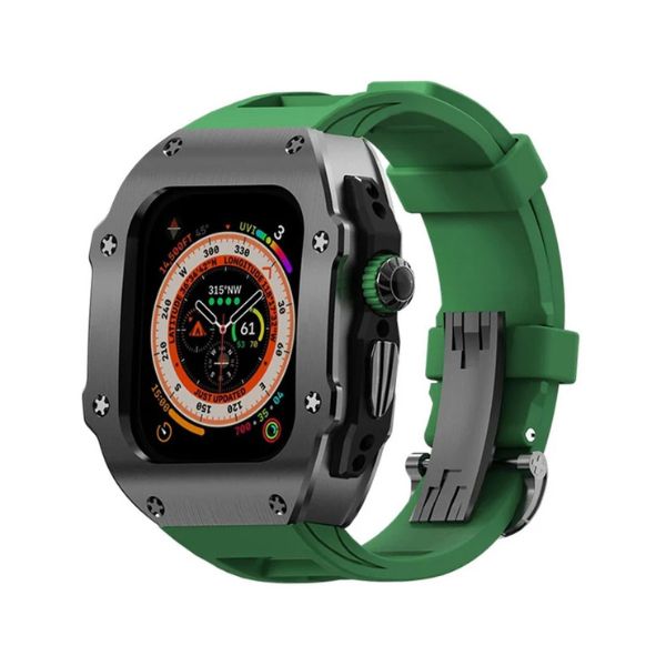 RM Vanguard Series: Carcasa de Acero Inoxidable y Correa Fluororubber para Apple Watch Ultra