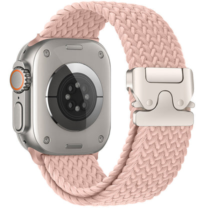 Pulseira de Nylon Trançado com Fivela Paraquedas para Apple Watch