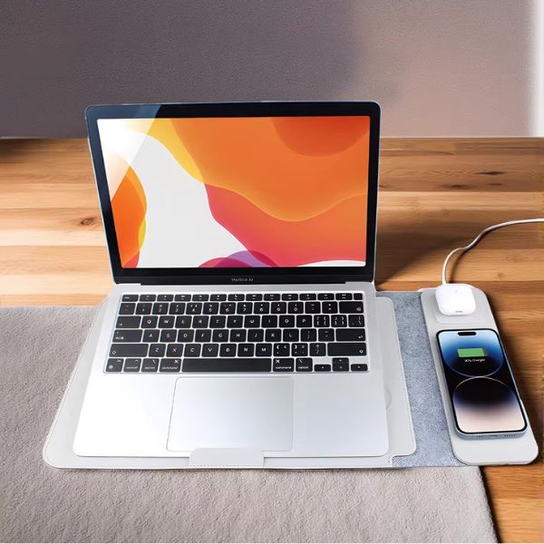 MagLift S101: Funda para Portátil con Carga Inalámbrica 5-en-1 | Estación de Trabajo Compacta y Elegante