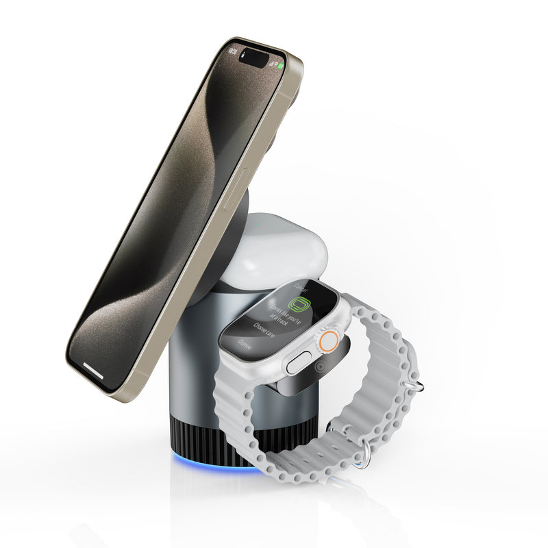 3 en 1 Magnetic Charger Station: Carga Rápida y Compacta para Tus Dispositivos Apple