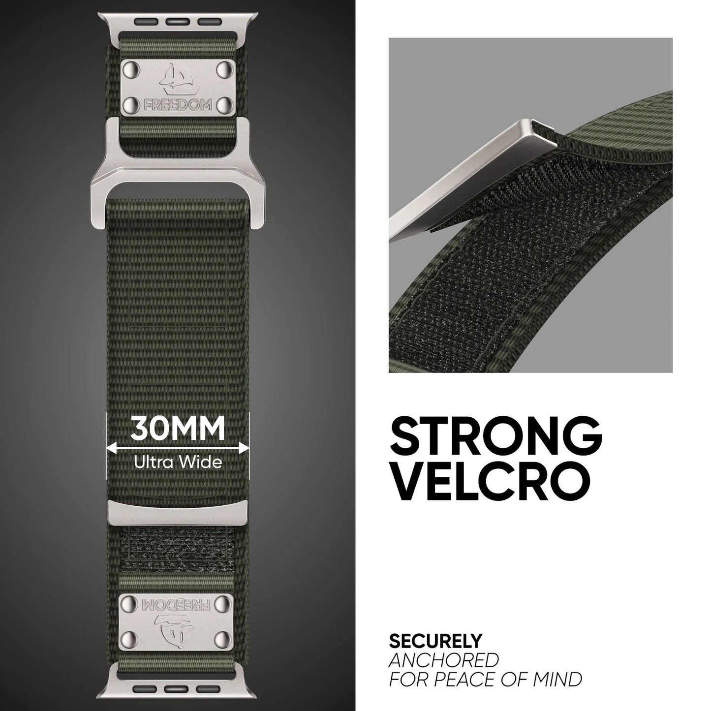 FREEDOM Ultra Wide Nylon Band: Aventura y Estilo Audaz para Apple Watch