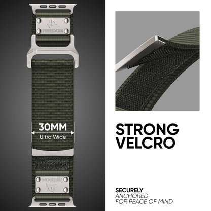 FREEDOM Ultra Wide Nylon Band: Aventura y Estilo Audaz para Apple Watch