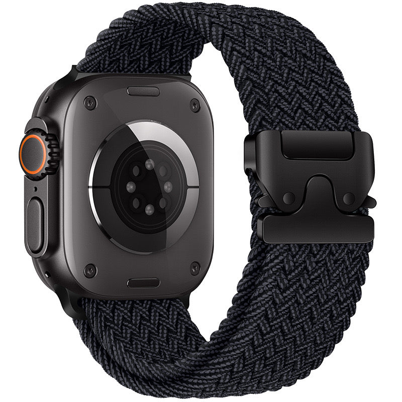 Pulseira de Nylon Trançado com Fivela Paraquedas para Apple Watch