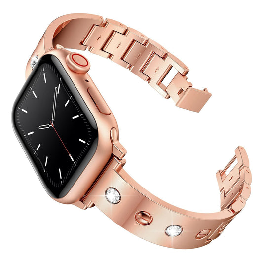 Diamond-studded Metal Buckle Bracelet: Lujo y Brillo para Tu Apple Watch