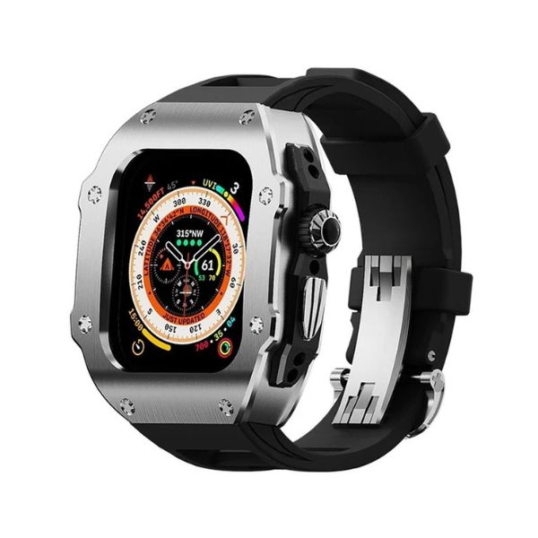 RM Vanguard Series: Carcasa de Acero Inoxidable y Correa Fluororubber para Apple Watch Ultra