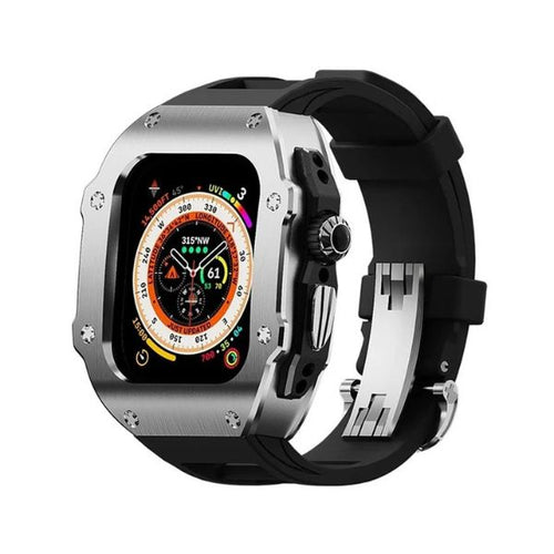 RM Vanguard Series: Carcasa de Acero Inoxidable y Correa Fluororubber para Apple Watch Ultra