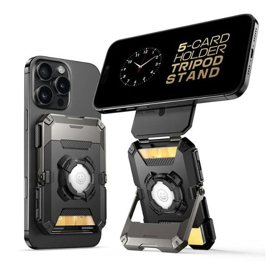 SUPCASE MagWallet Pro: Cartera Magnética con Soporte AirTag y Trípode | 5 Tarjetas y Protección RFID