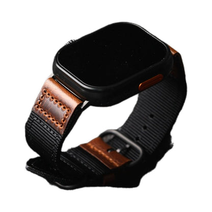 Handmade Nylon Leather Band: Estilo Artesanal y Durabilidad para Apple Watch
