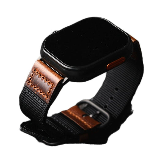 Handmade Nylon Leather Band: Estilo Artesanal y Durabilidad para Apple Watch
