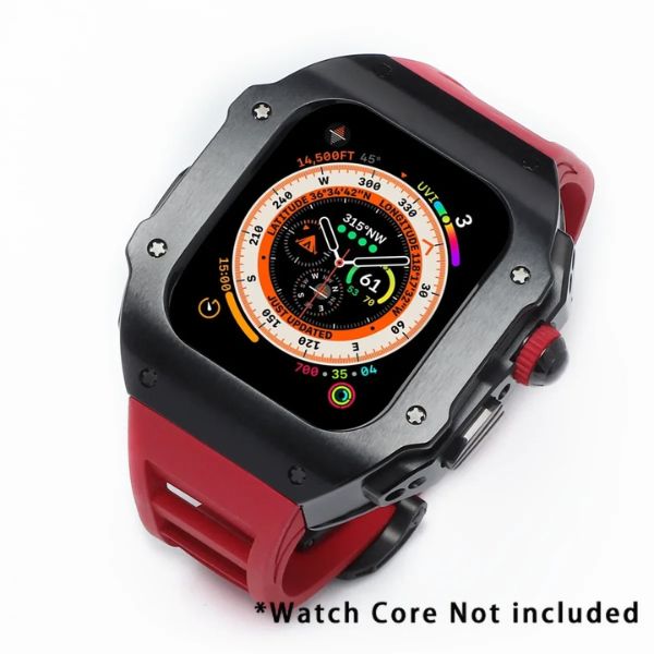 RM Vanguard Series: Carcasa de Acero Inoxidable y Correa Fluororubber para Apple Watch Ultra