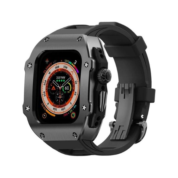RM Vanguard Series: Carcasa de Acero Inoxidable y Correa Fluororubber para Apple Watch Ultra