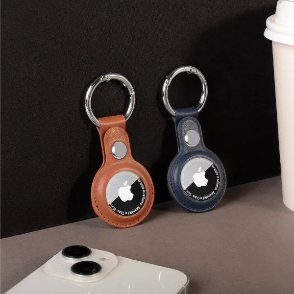 Funda Protectora AirTag de Cuero PU con Llavero: Seguridad y Estilo para Tu Rastreador
