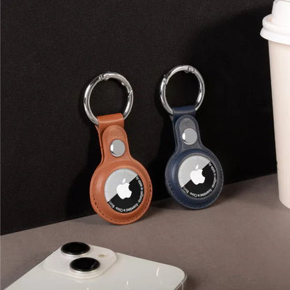 Funda Protectora AirTag de Cuero PU con Llavero: Seguridad y Estilo para Tu Rastreador