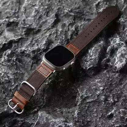 Handmade Nylon Leather Band: Estilo Artesanal y Durabilidad para Apple Watch