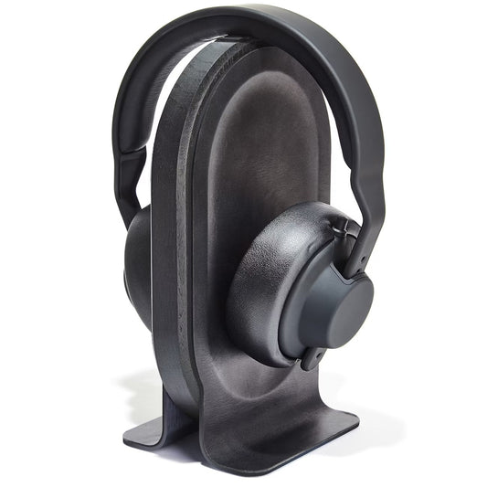 TuneBase: Soporte Premium de Madera y Cuero para Auriculares | Estilo y Protección
