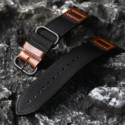 Handmade Nylon Leather Band: Estilo Artesanal y Durabilidad para Apple Watch