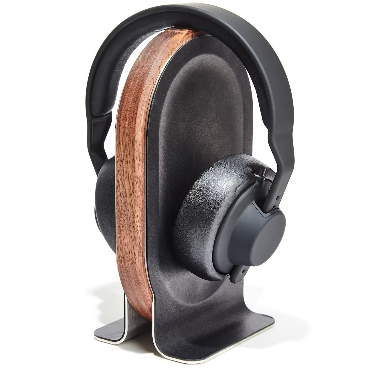 TuneBase: Soporte Premium de Madera y Cuero para Auriculares | Estilo y Protección