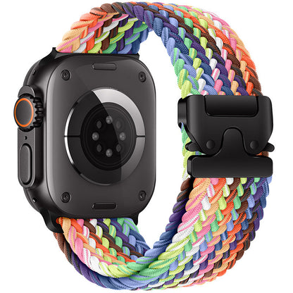 Pulseira de Nylon Trançado com Fivela Paraquedas para Apple Watch