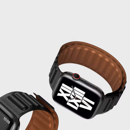 Correa Magnetic Leather Link Band para Apple Watch: Estilo Versátil y Cierre Magnético
