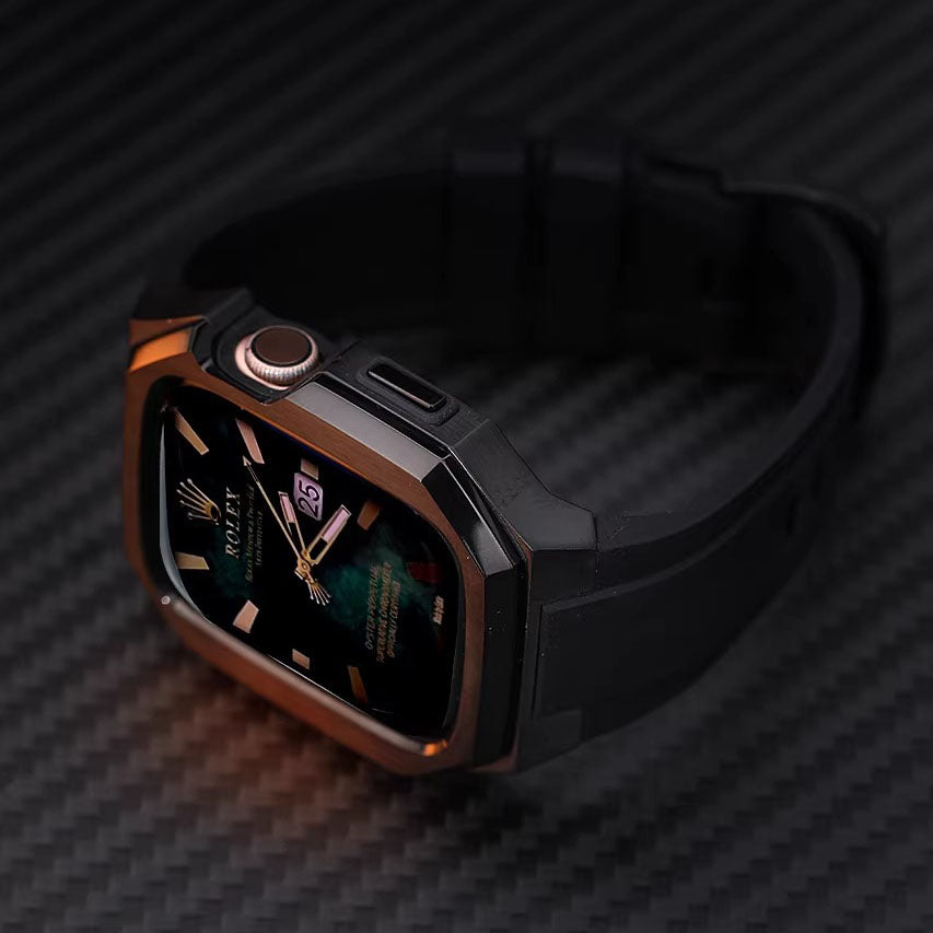 Carcasa de Acero Inoxidable y Correa de Goma para Apple Watch: Durabilidad y Estilo