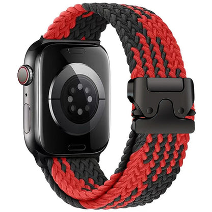 Pulseira de Nylon Trançado com Fivela Paraquedas para Apple Watch