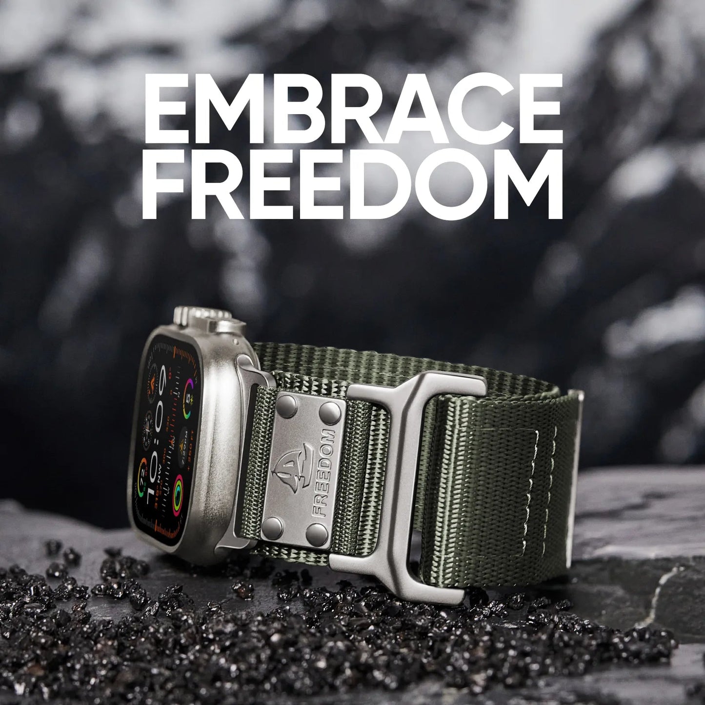 FREEDOM Ultra Wide Nylon Band: Aventura y Estilo Audaz para Apple Watch