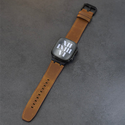 AP Leather Band: Lujo y Resistencia en Cuero Italiano para Apple Watch