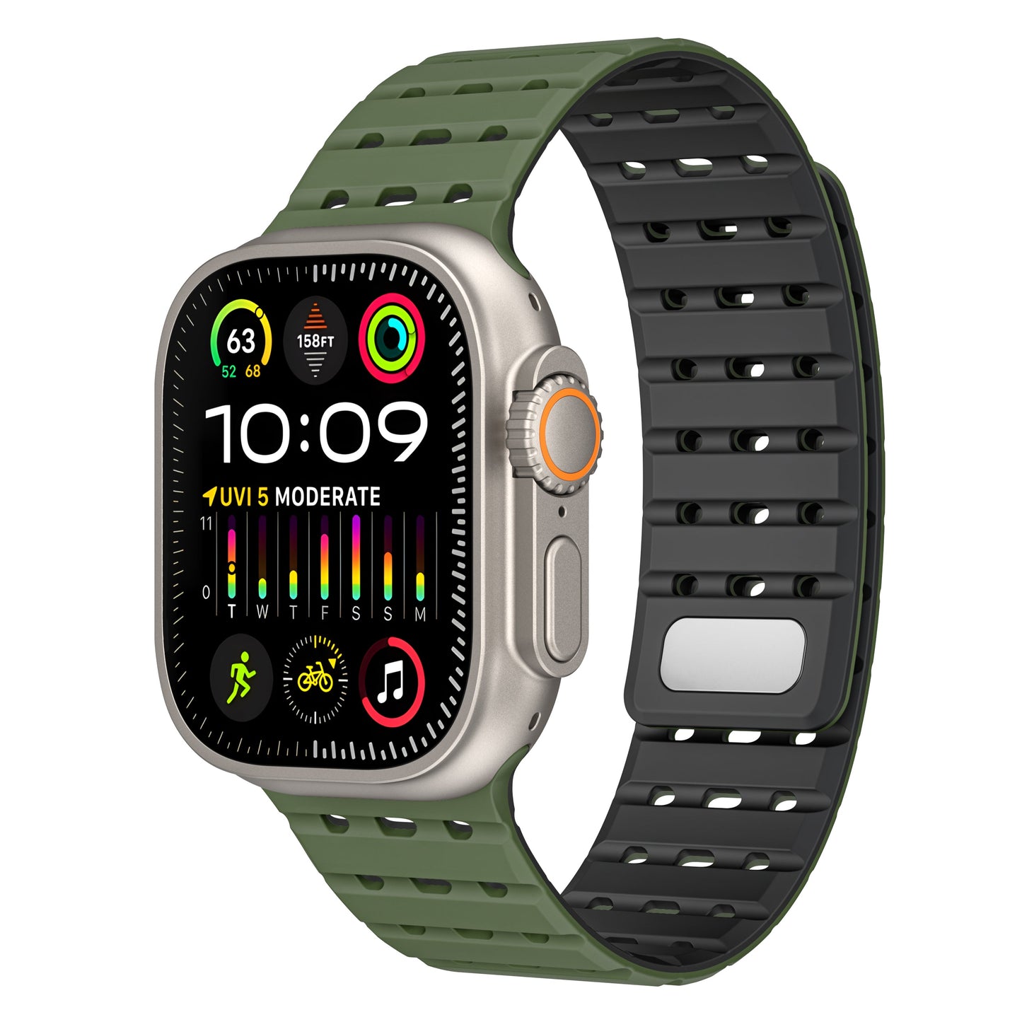 AW Silicone Band Pro: Pulsera Dual Magnética y de Hebilla para Apple Watch | Confort y Seguridad Extrema