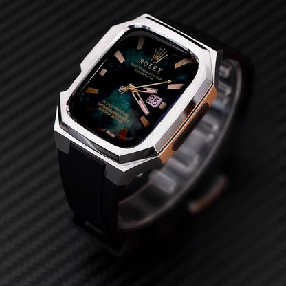 Carcasa de Acero Inoxidable y Correa de Goma para Apple Watch: Durabilidad y Estilo