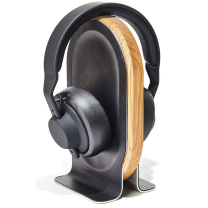 TuneBase: Soporte Premium de Madera y Cuero para Auriculares | Estilo y Protección