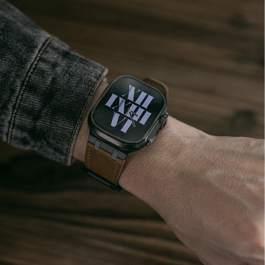 AP Leather Band: Lujo y Resistencia en Cuero Italiano para Apple Watch