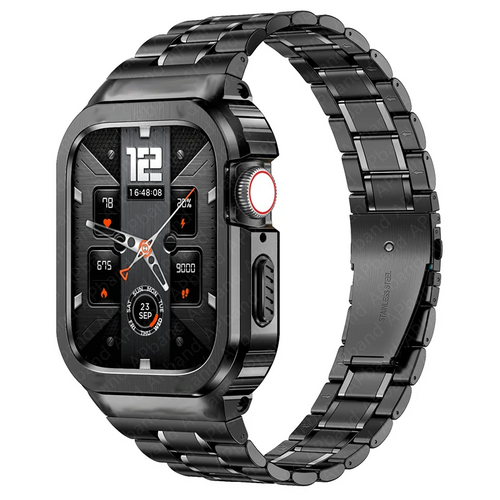 Kit de Lujo para Apple Watch: Carcasa y Banda de Acero Inoxidable 316L