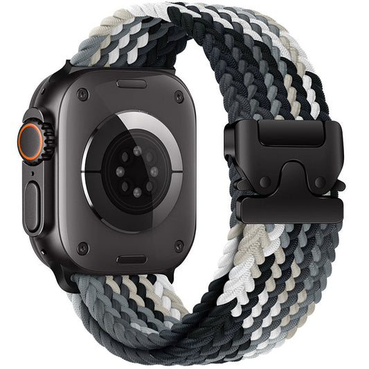 Pulseira de Nylon Trançado com Fivela Paraquedas para Apple Watch