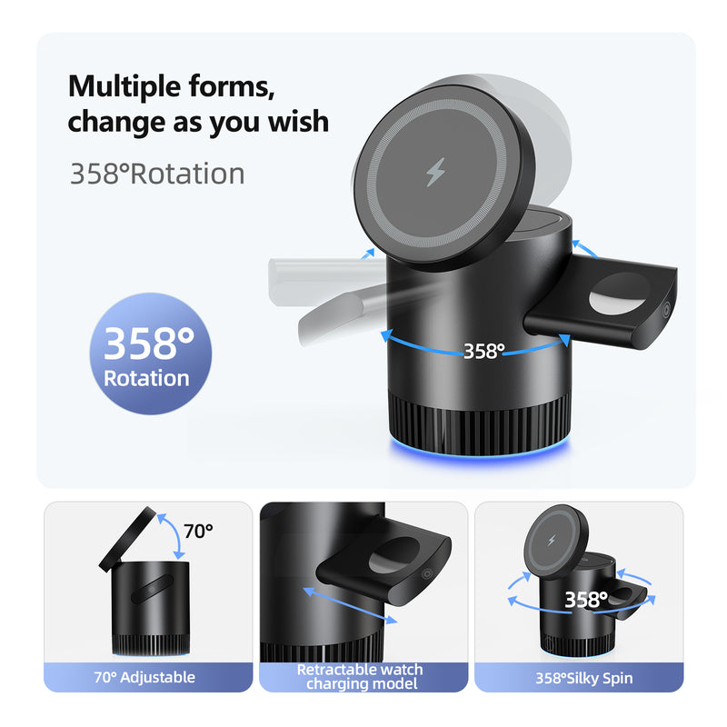 3 en 1 Magnetic Charger Station: Carga Rápida y Compacta para Tus Dispositivos Apple