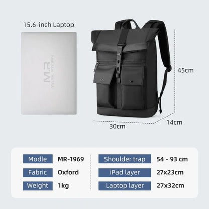Mochila Ejecutiva Mark Ryden Onyx Impermeable 15.6" Expandible