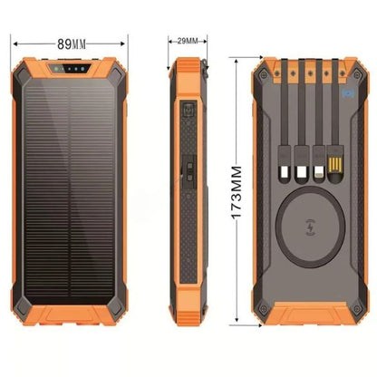Power Sunbank: Cargador Solar 4 en 1 Inalámbrico de 50000mAh