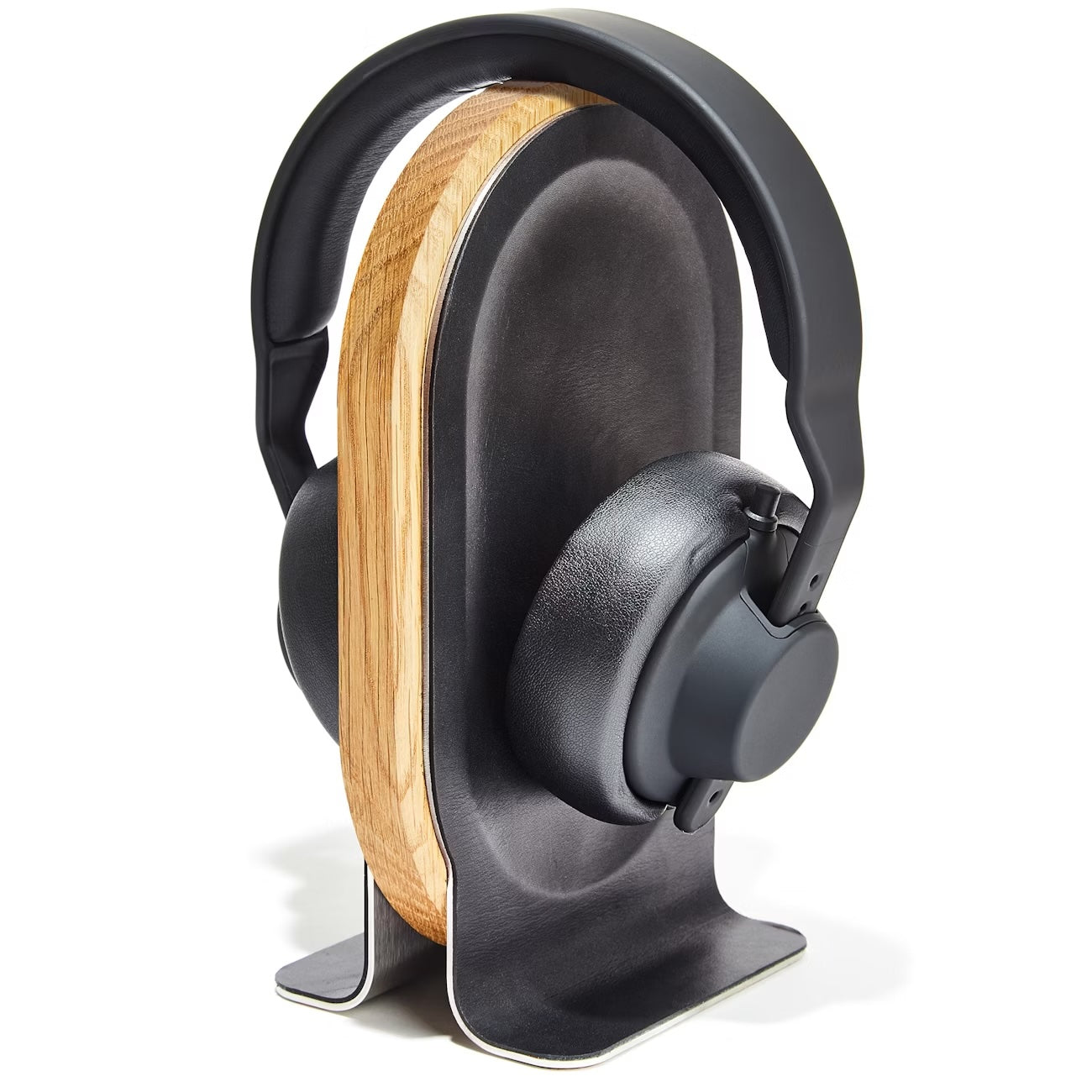TuneBase: Soporte Premium de Madera y Cuero para Auriculares | Estilo y Protección
