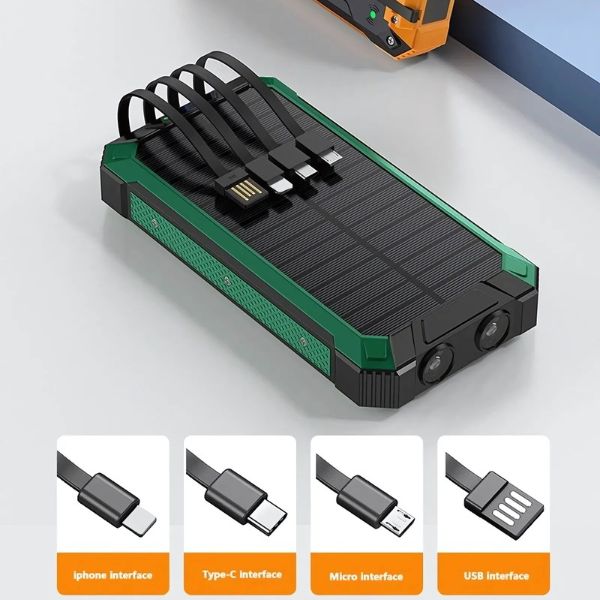 Power Sunbank: Cargador Solar 4 en 1 Inalámbrico de 50000mAh