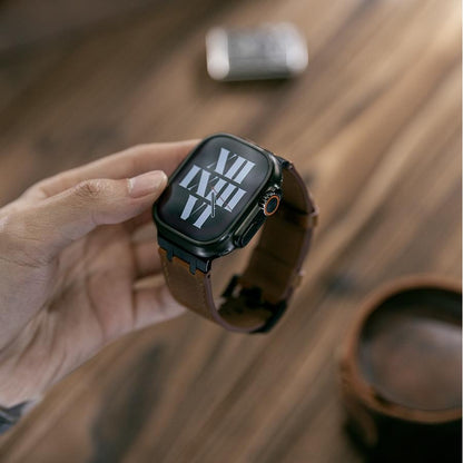 AP Leather Band: Lujo y Resistencia en Cuero Italiano para Apple Watch