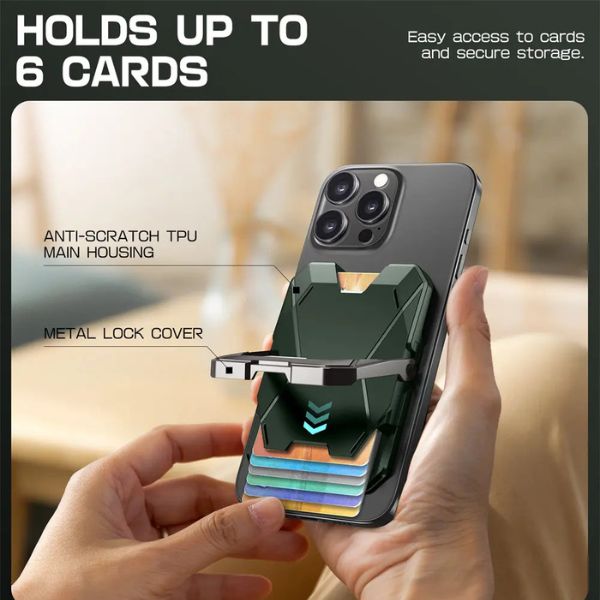 I-BLASON MagWallet Pro: Cartera Magnética MagSafe para iPhone | 6 Tarjetas y Soporte Versátil