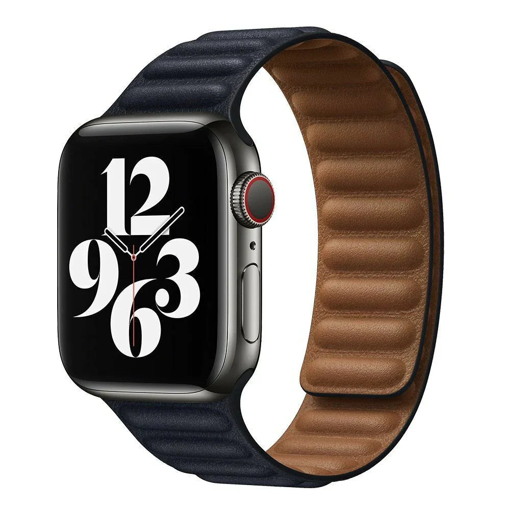 Correa Magnetic Leather Link Band para Apple Watch: Estilo Versátil y Cierre Magnético