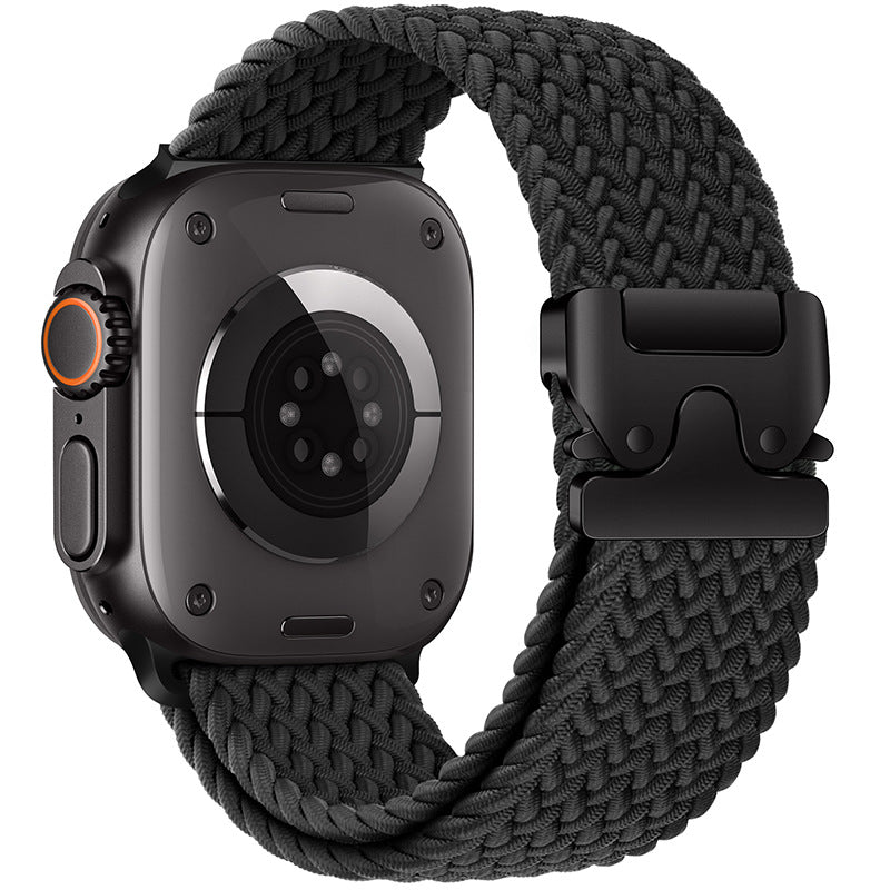 Pulseira de Nylon Trançado com Fivela Paraquedas para Apple Watch