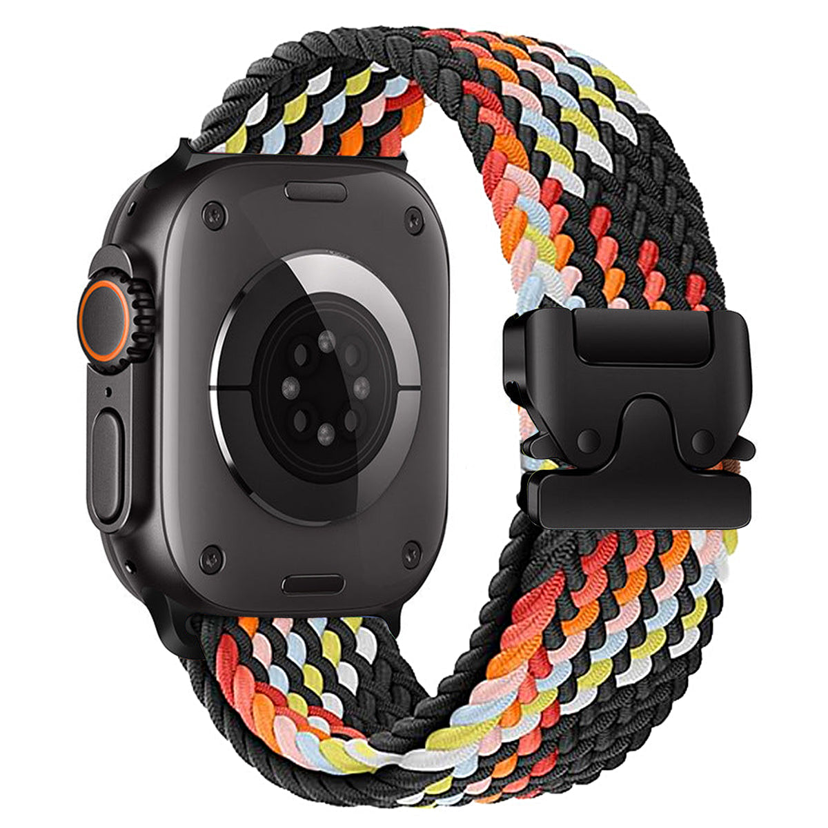 Pulseira de Nylon Trançado com Fivela Paraquedas para Apple Watch