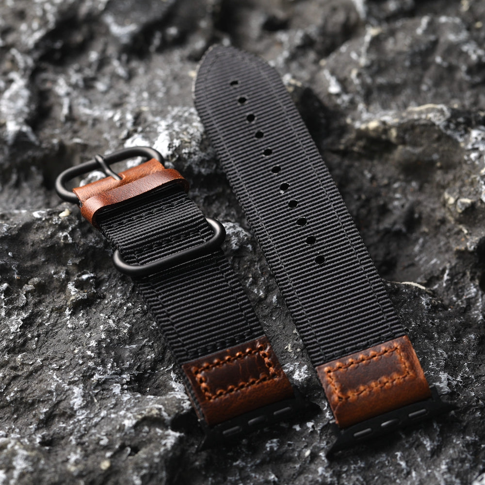 Handmade Nylon Leather Band: Estilo Artesanal y Durabilidad para Apple Watch