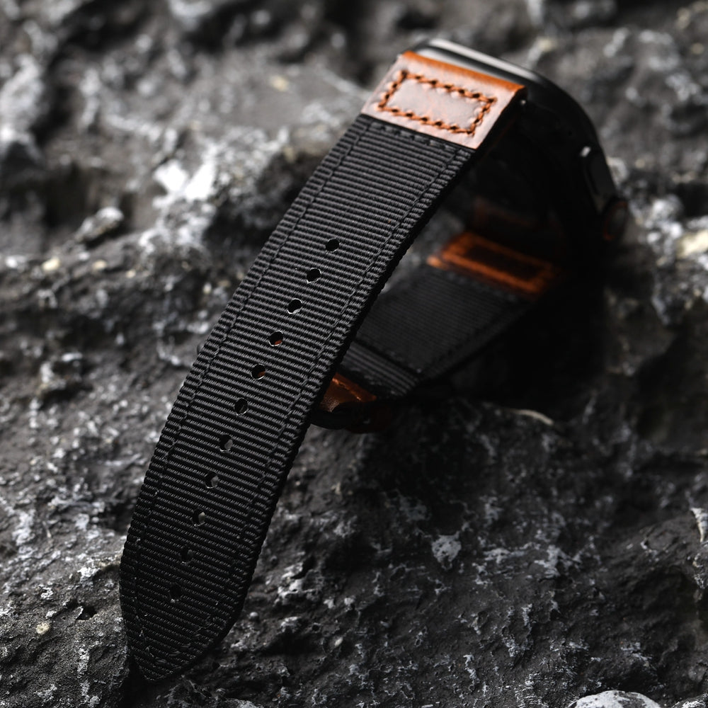 Handmade Nylon Leather Band: Estilo Artesanal y Durabilidad para Apple Watch