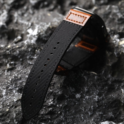 Handmade Nylon Leather Band: Estilo Artesanal y Durabilidad para Apple Watch